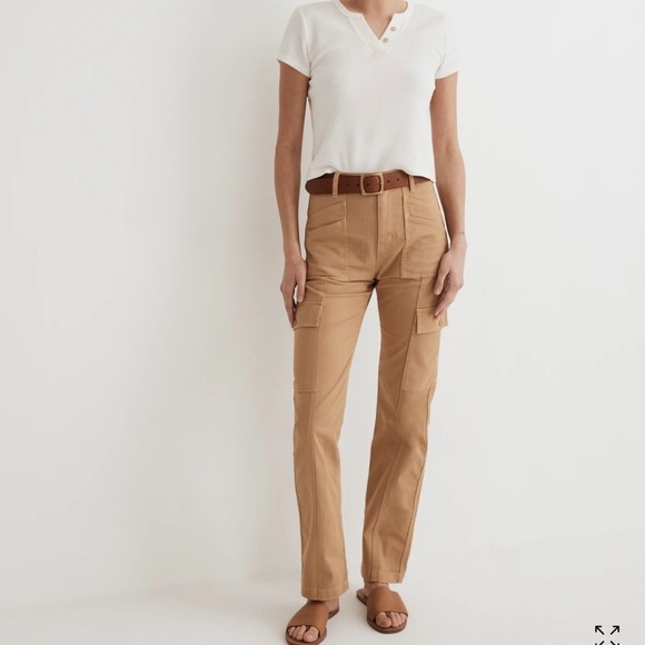 Madewell The Garment-Dyed '90s Straight Cargo Pant Sand Dune 23 - Picture 1 of 8